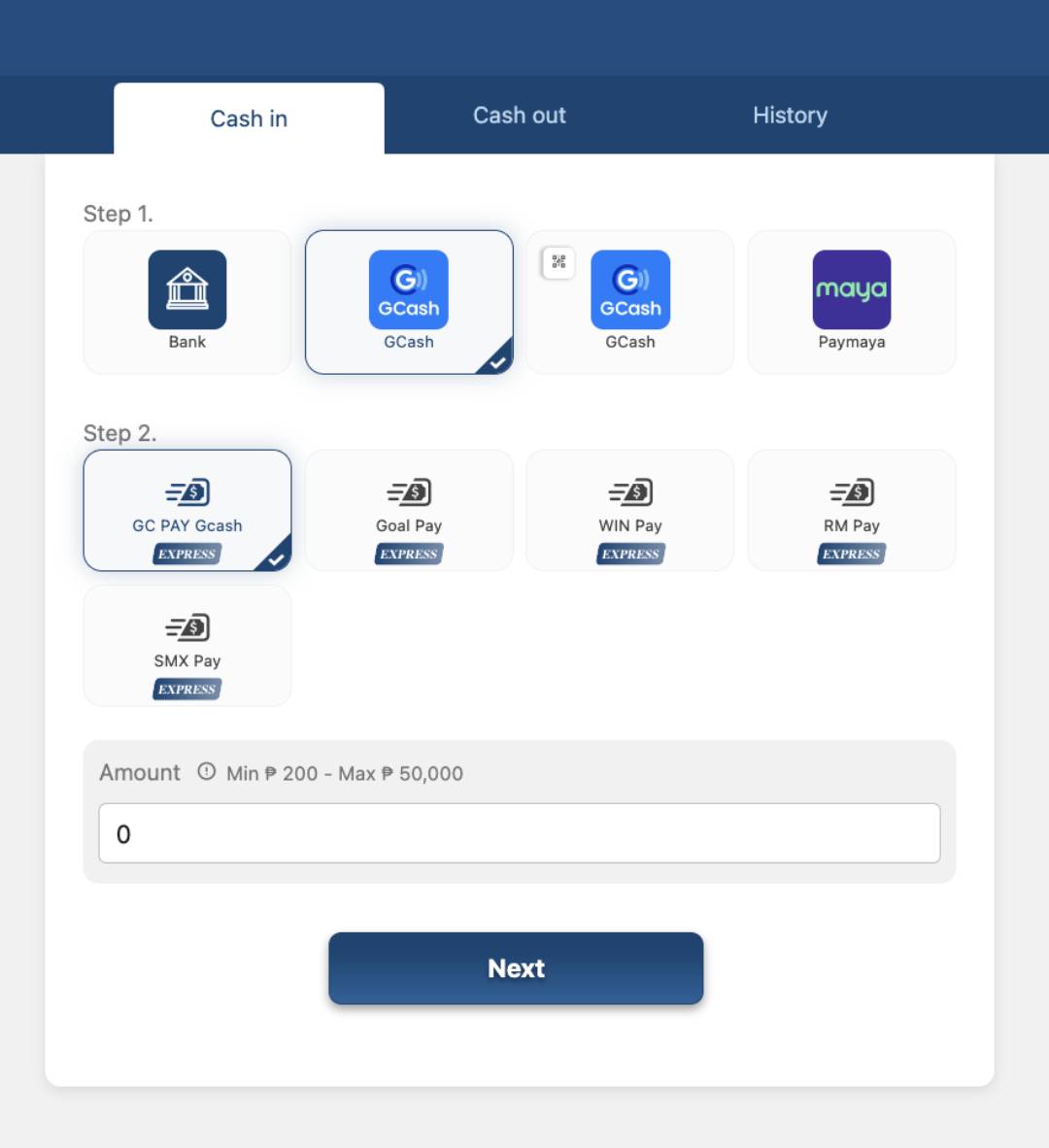 how to deposit at mwcash